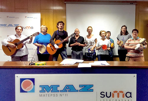 Sesión de musicoterapia realizada en el Hospital MAZ de Zaragoza