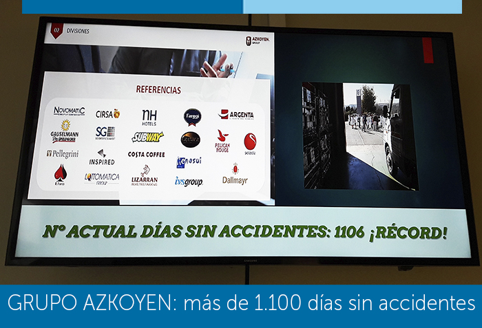 Grupo Azkoyen, 1.100 días sin accidentes