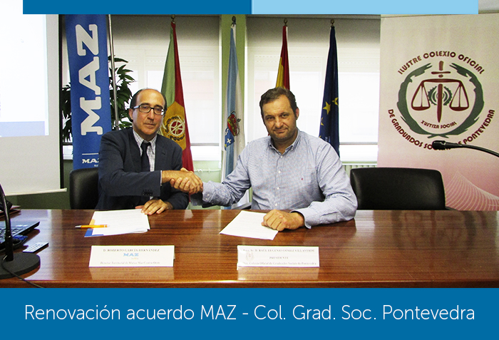 Renovado el Convenio de colaboración con el Colegio de Graduados Sociales de Pontevedra