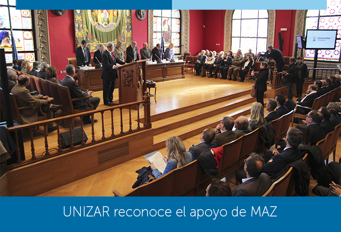 UNIZAR reconoce el apoyo de MAZ