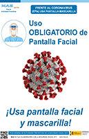 uso obligatorio pantalla facial y mascarilla coronavirus covid-19