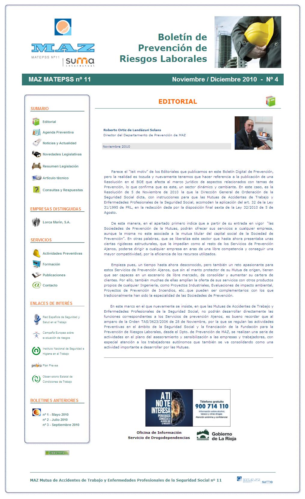 Boletín PRL - Nº 04 - Noviembre 2010