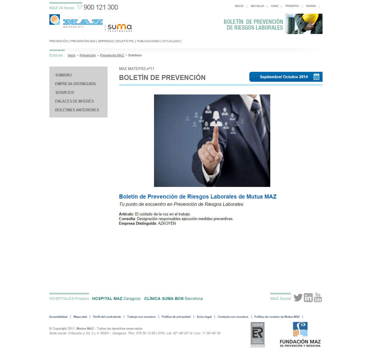 Boletin PRL - Nº 24 - Septiembre 2014