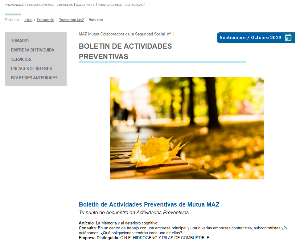 Boletin PRL - Nº 46 - Septiembre 2019
